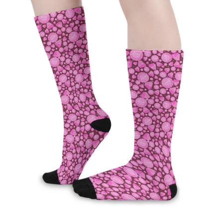 Pink Diamonds Long Socks