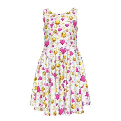 Heart Emoji Kid's Sleeveless Vest Dress