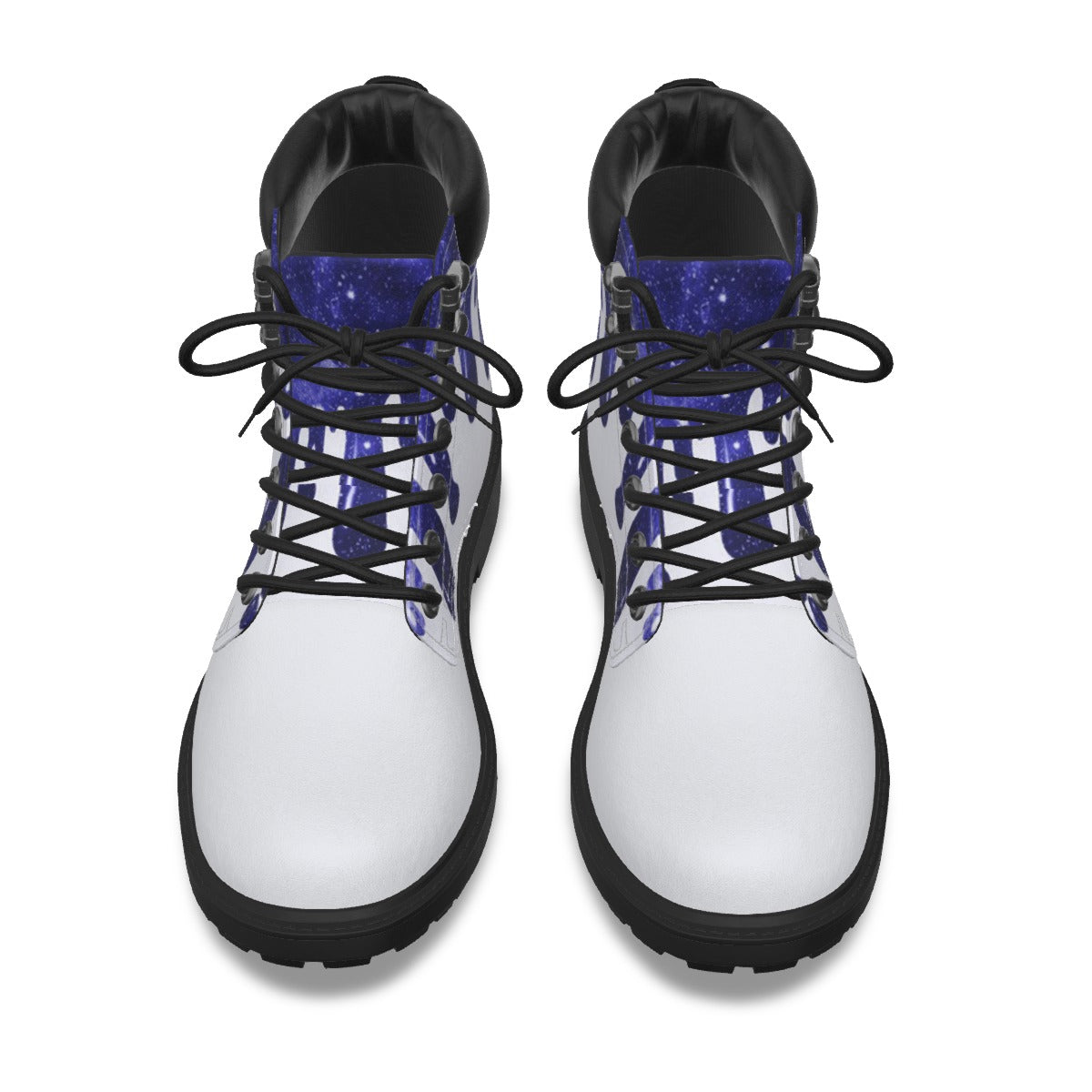 Drippy Blue & White Men's Short Boots