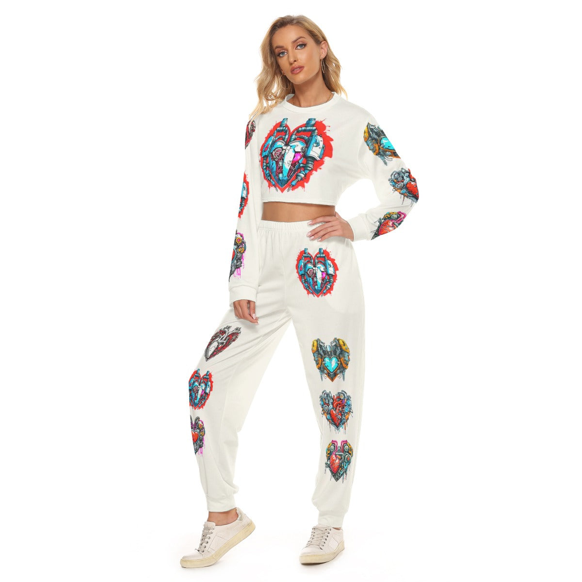 Women's Bionic Hearts Crop Sweatshirt Suit