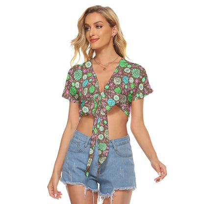 Cute Flowers Women's Bandage Crop Top