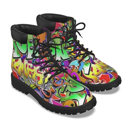 Graffiti Style Men's Short Boots