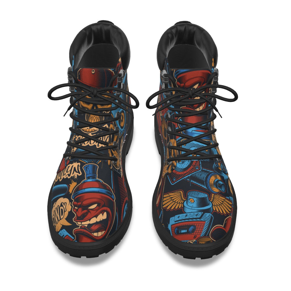 Graffiti Style Men's Short Boots