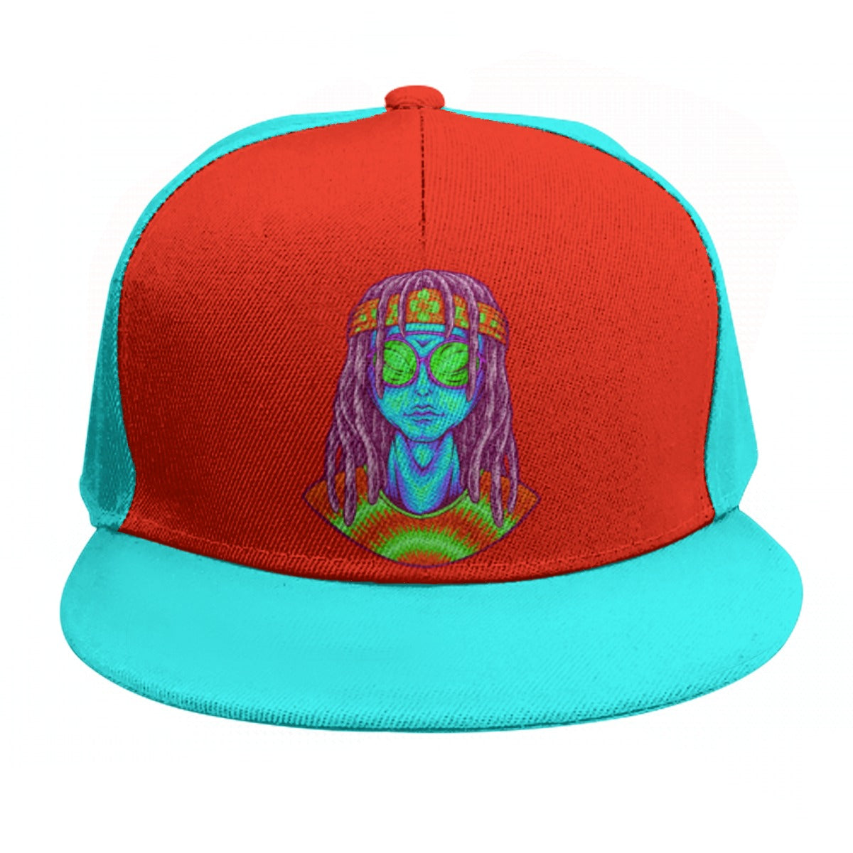 Psychedelic Alien With Dreads Snapback