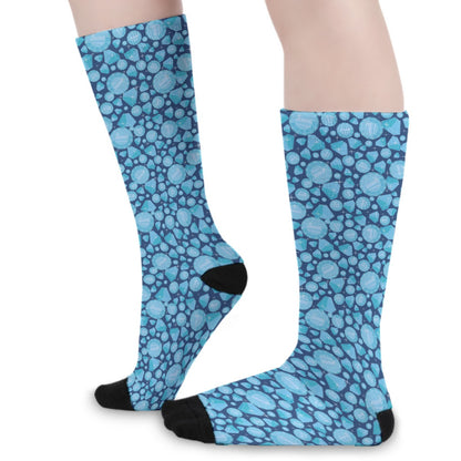 Blue Diamonds Long Socks