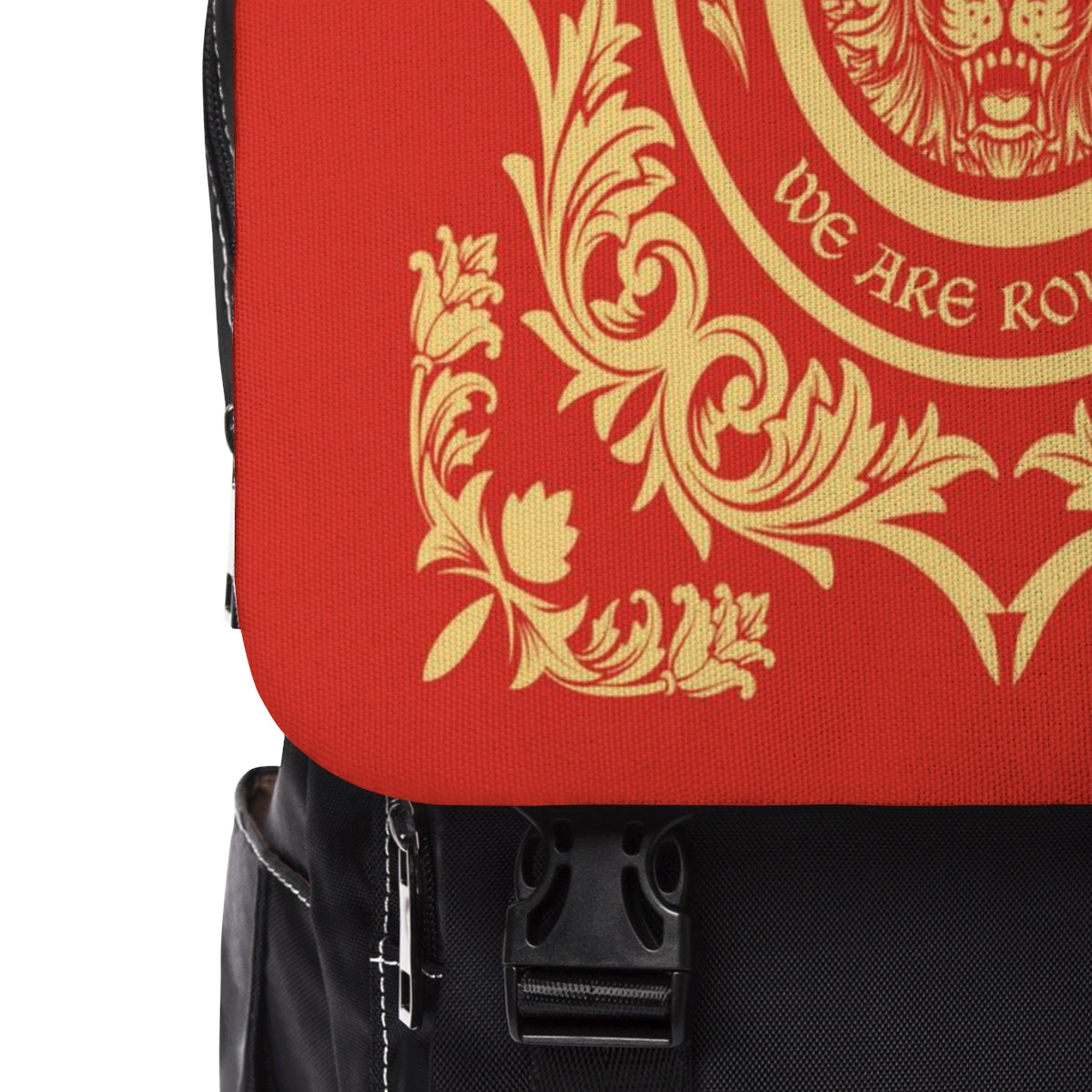 Red & Tan We Are Royalty Unisex Casual Shoulder Backpack