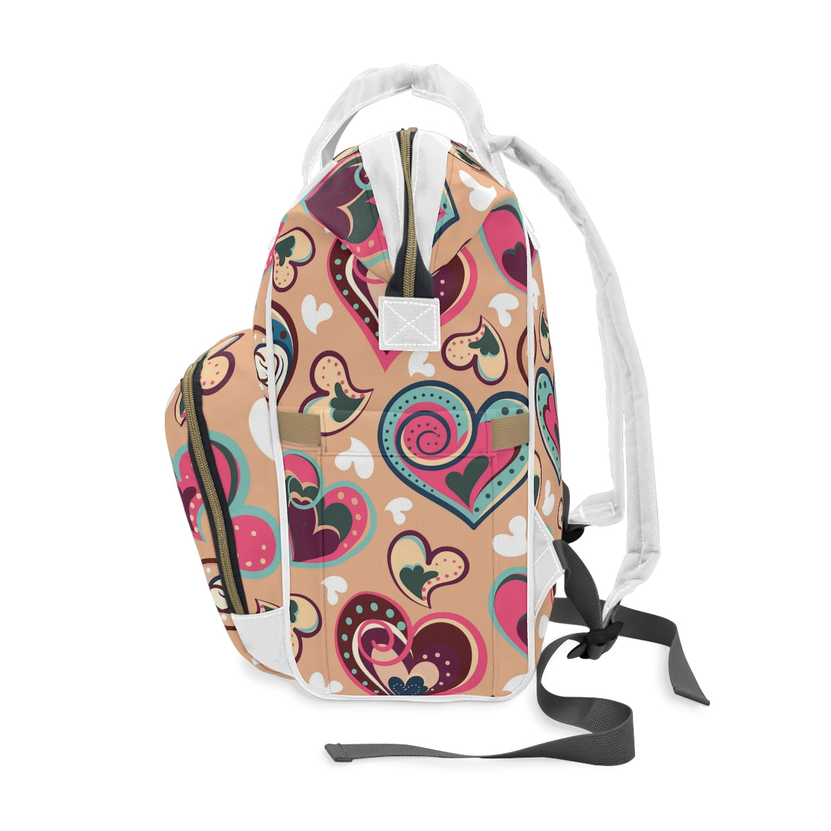 Colorful Doodle Hearts Multifunctional Backpack