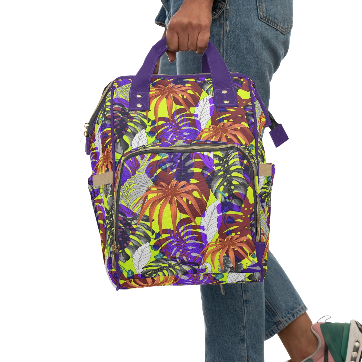 Tropical Leaves Multifunctional Backpack