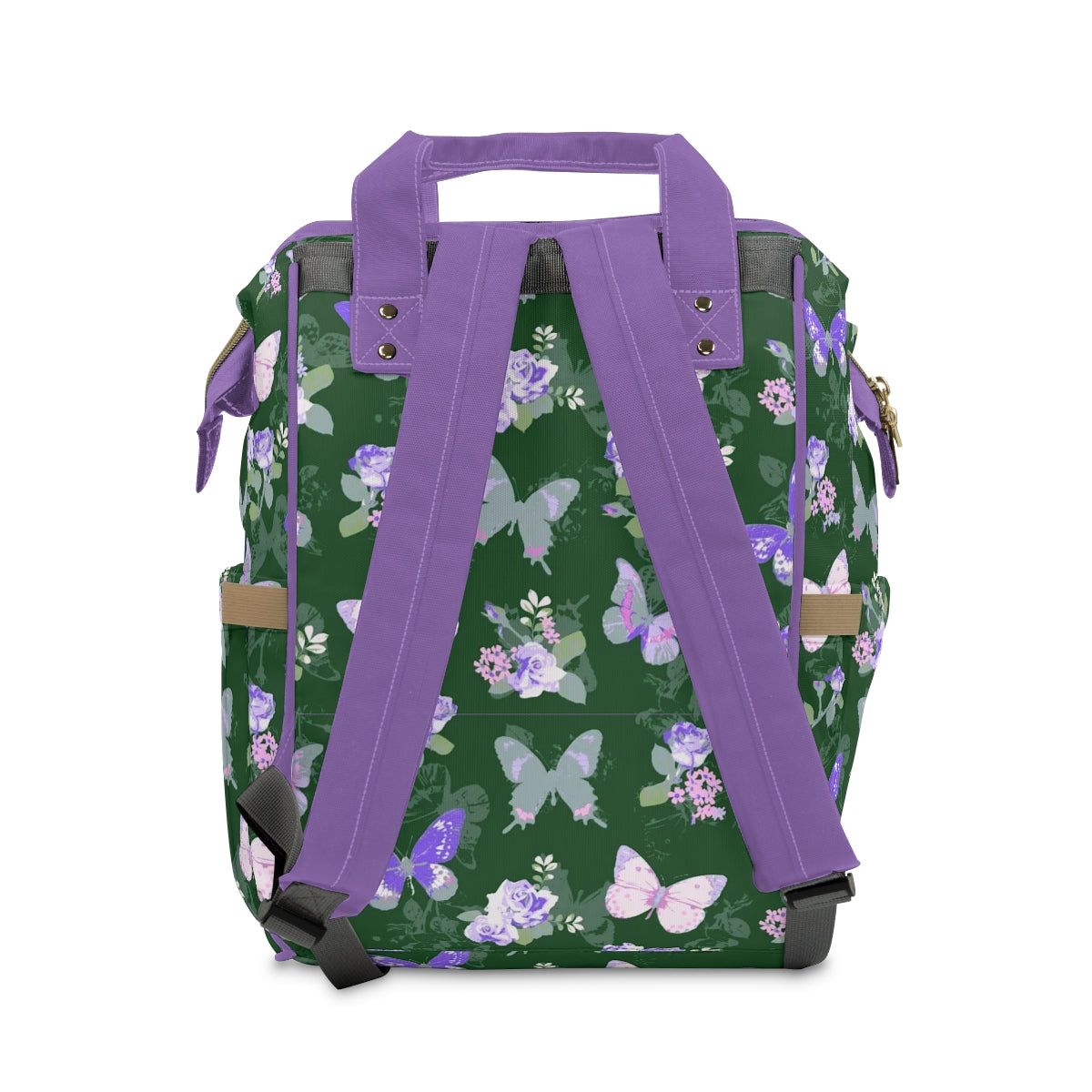 Purple & White Butterflies Multifunctional Backpack