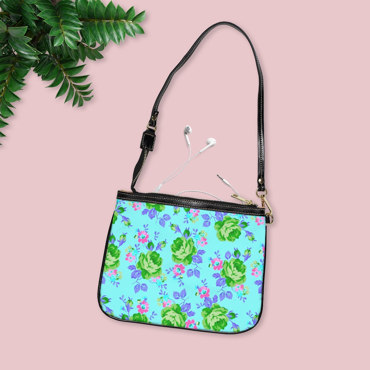 Beautiful Green Roses Small Shoulder Bag