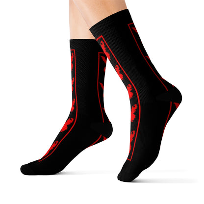 Play Boy Black & Red Crew Socks