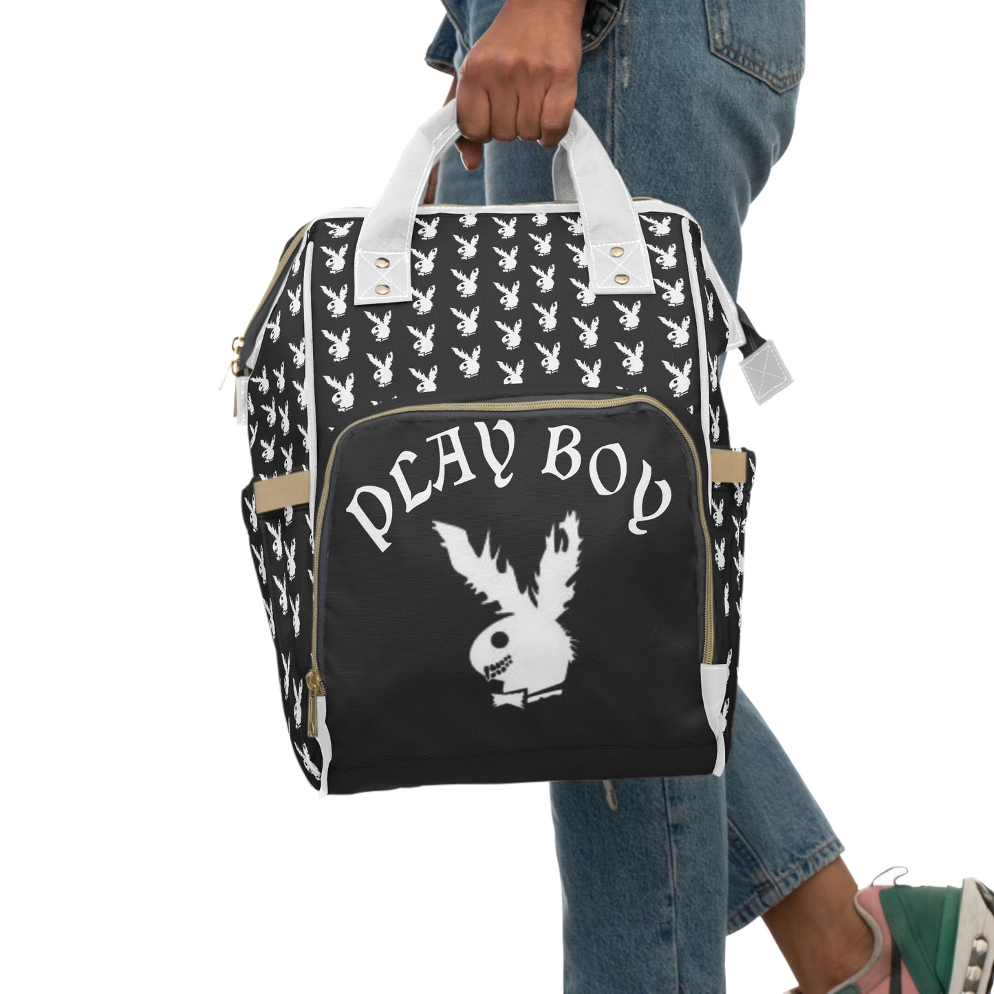 Play Boy Black & White Multifunctional Backpack