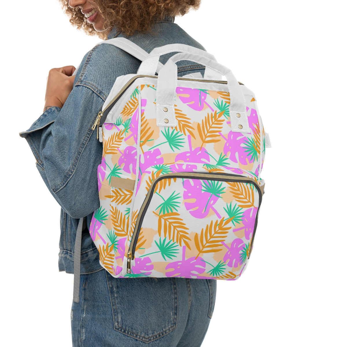 Tropical Leaves Multifunctional Backpack