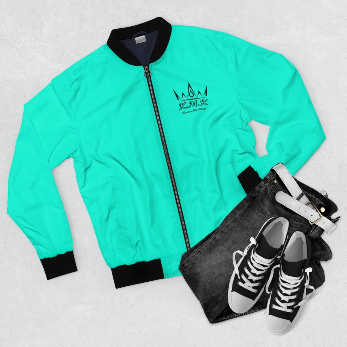 Krown Me King Teal Men's Bomber Jacket