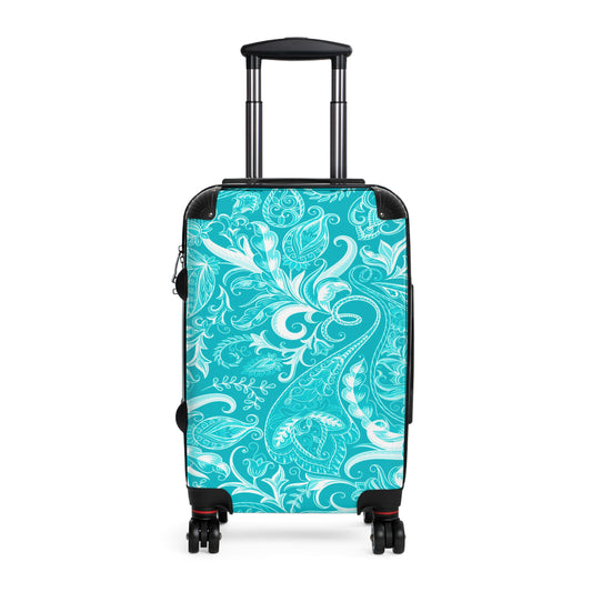 Cute Flower Teal & White Cabin Suitcase