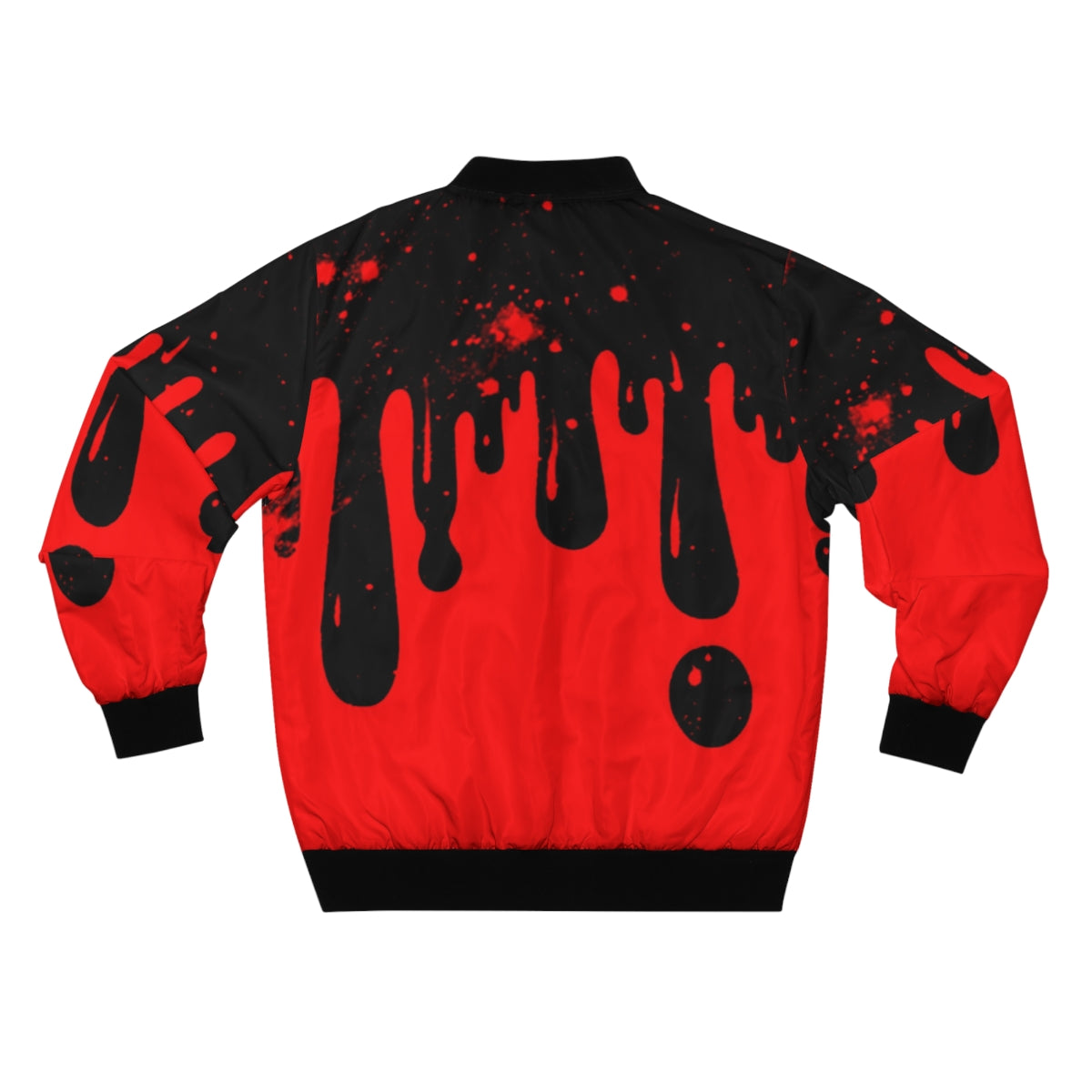 Drippy Black & Red Bomber Jacket