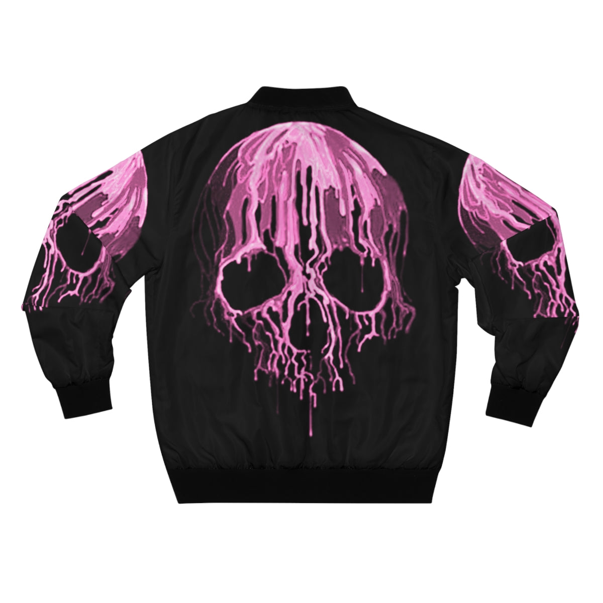 Pink Drippy Skull Bomber Jacket