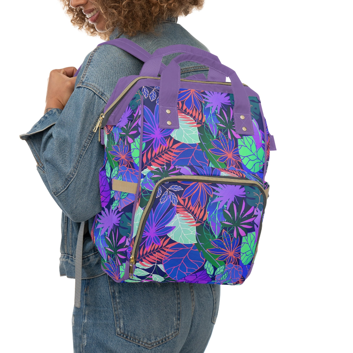 Neon Leaves Multifunctional Backpack