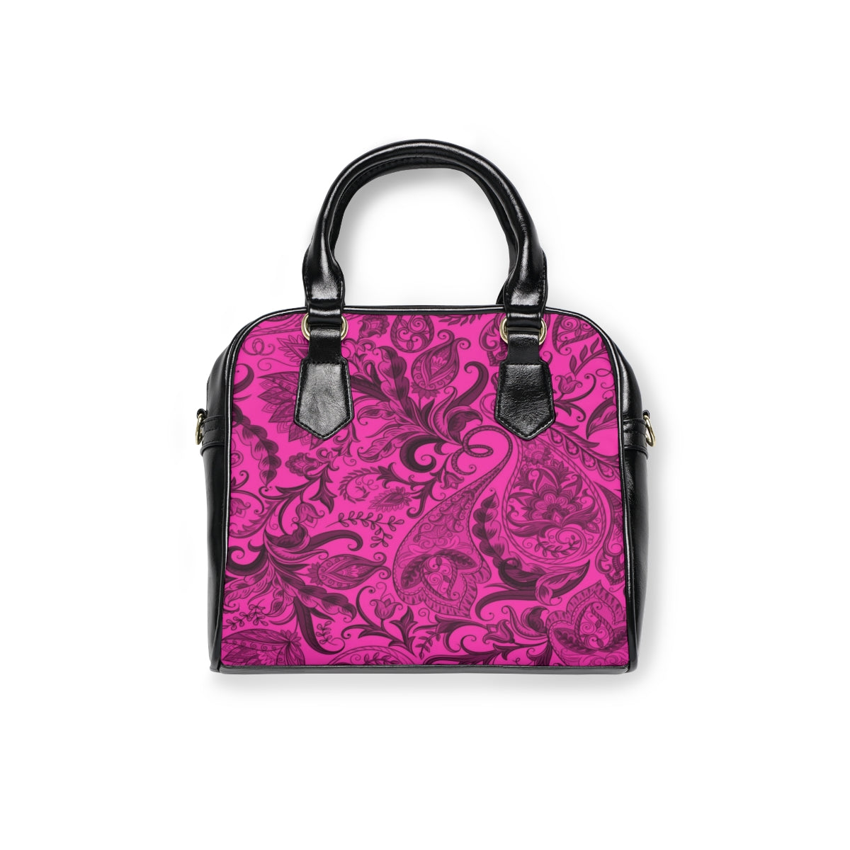 Cute Flower Pink & Black Shoulder Handbag