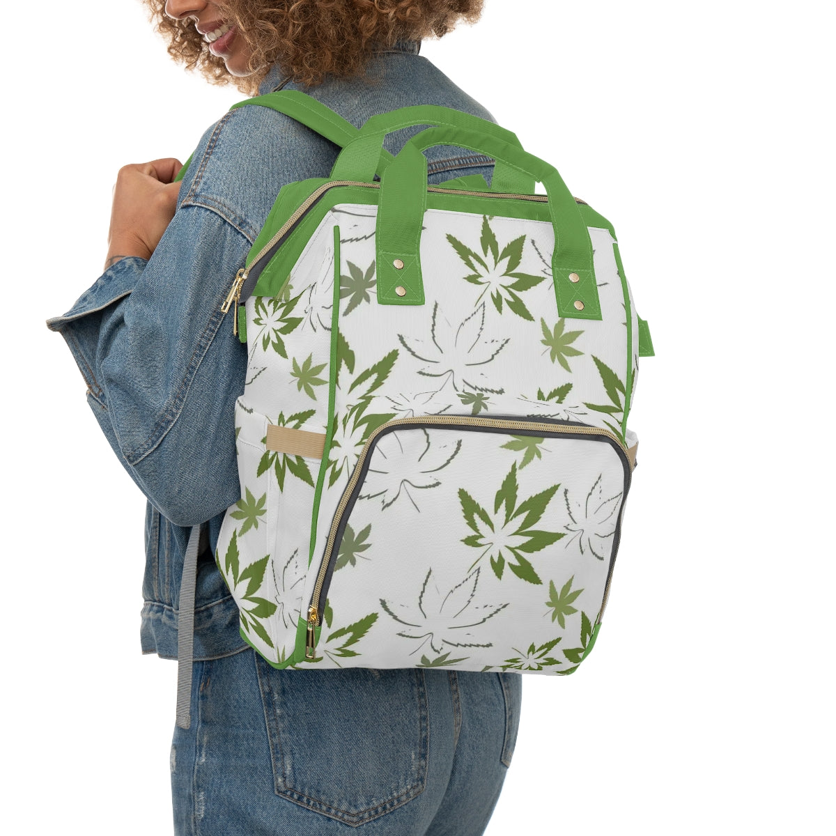 Colorful Pot Leaves Multifunctional Backpack