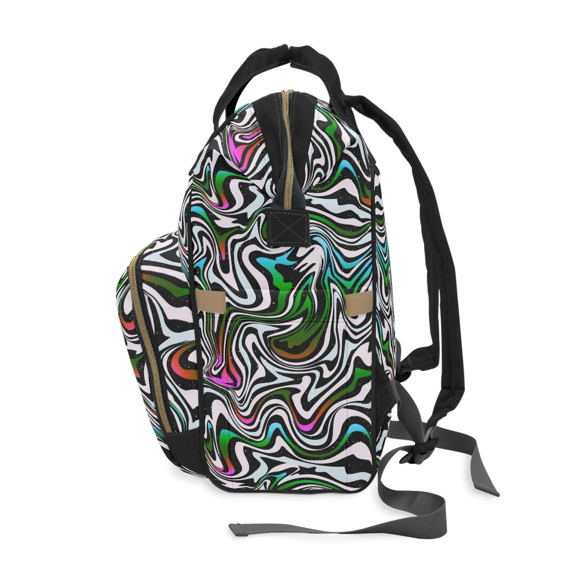 Colorful Curvy Lines Multifunctional Backpack