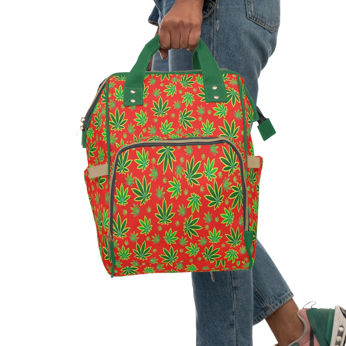 Colorful Pot Leaves Multifunctional Backpack