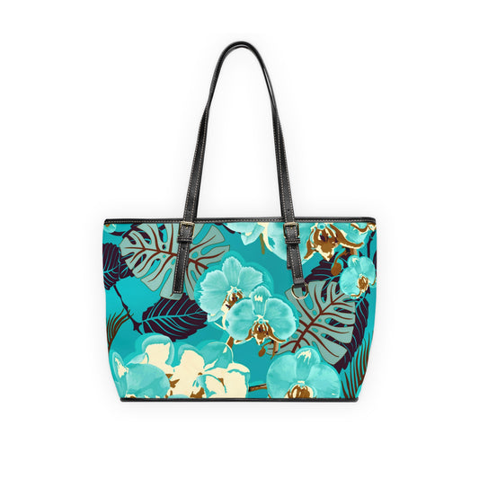 Colorful Orchids PU Leather Shoulder Bag