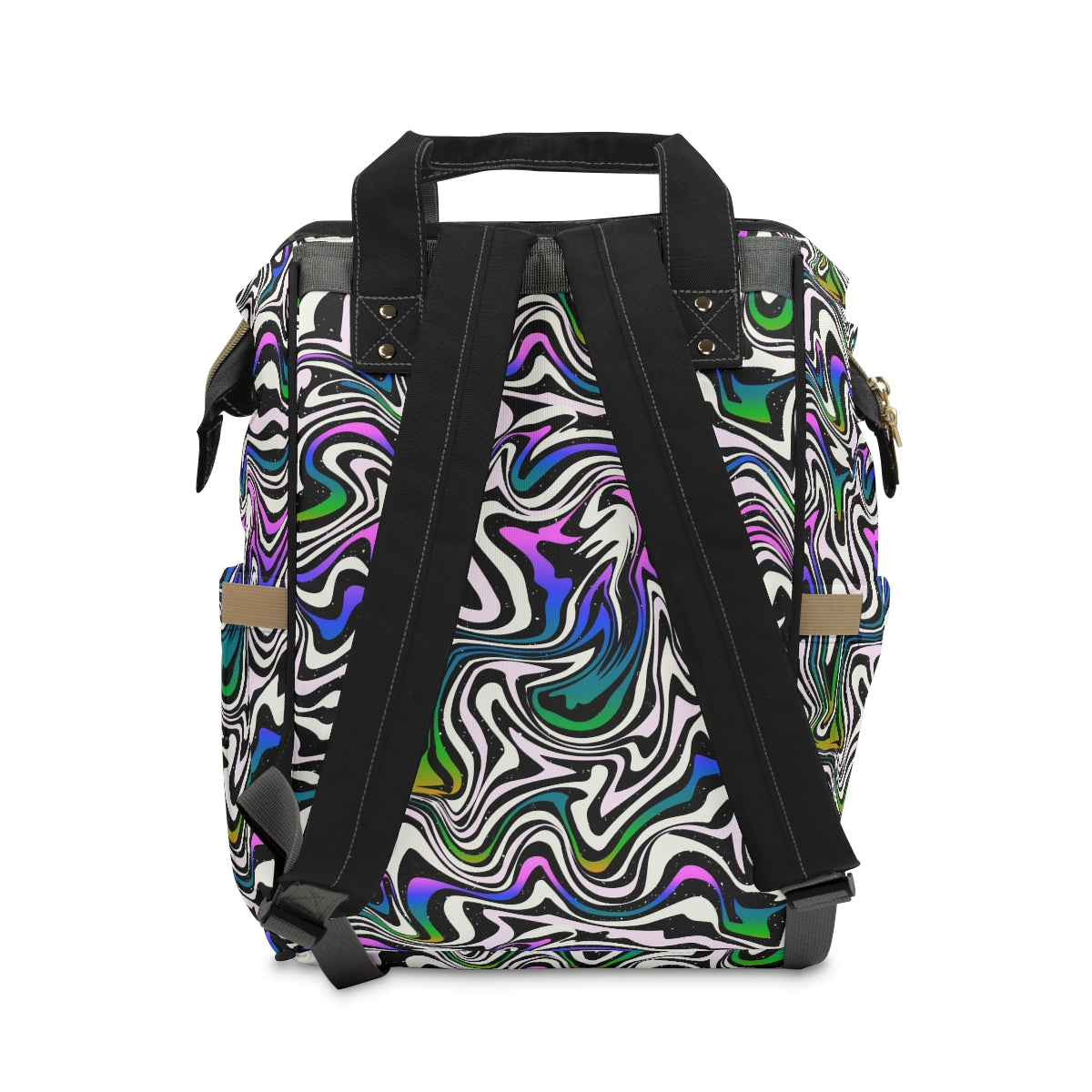 Colorful Curvy Lines Multifunctional Backpack