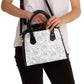 White & Black Roses Shoulder Handbag