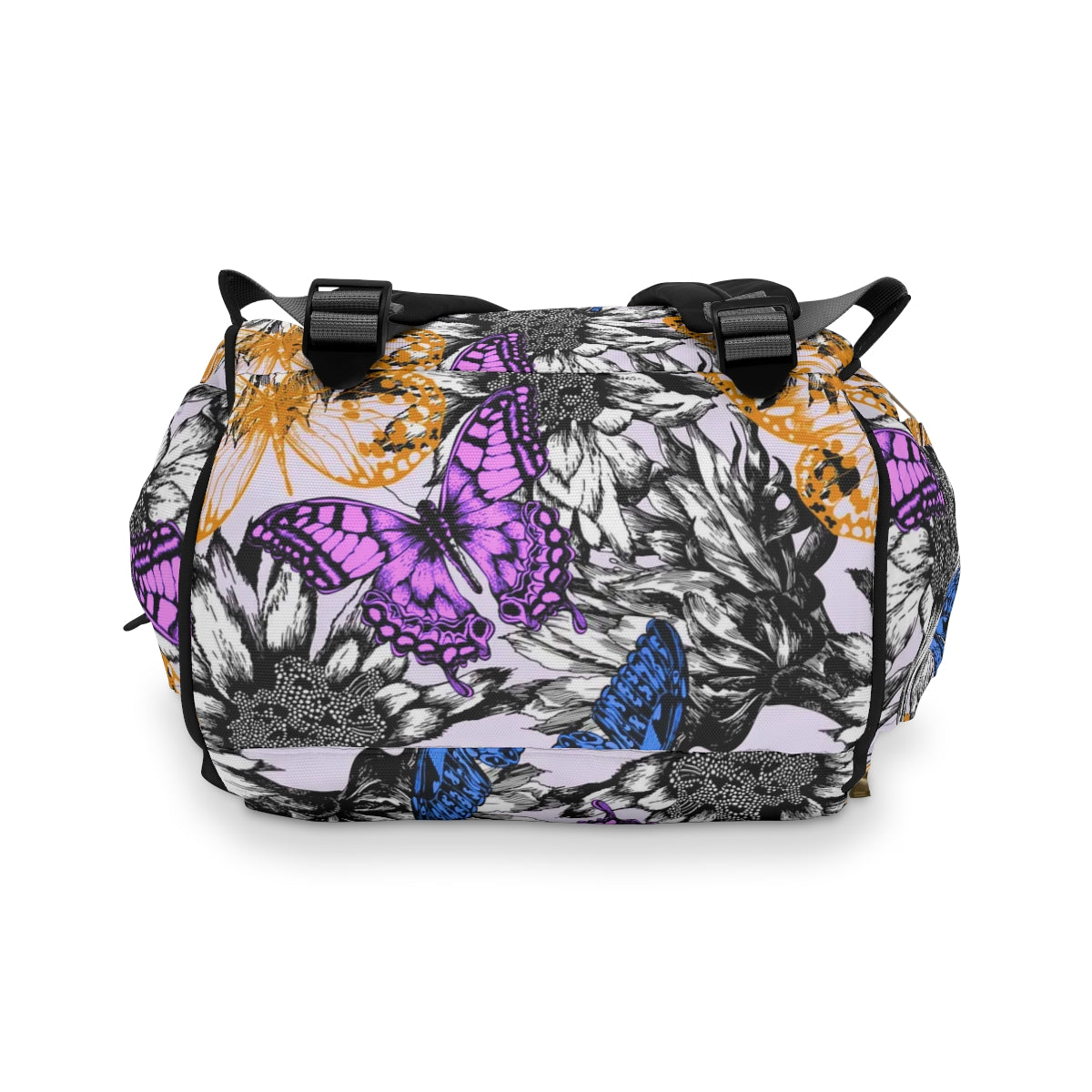 Blooming Roses & Colorful Butterflies Multifunctional Backpack