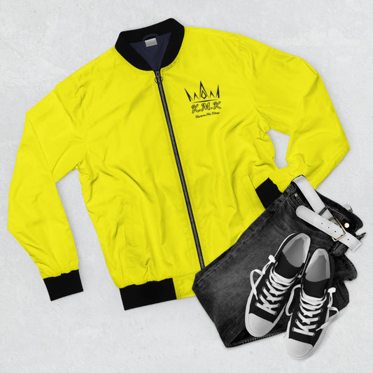 Krown Me King Yellow Men's Bomber Jacket