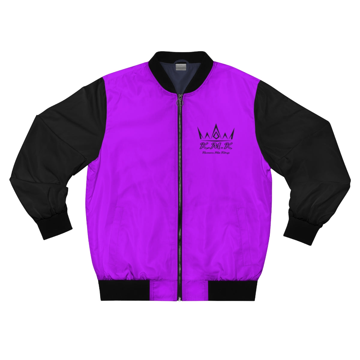 Krown Me King Purple & Black Men's Bomber Jacket