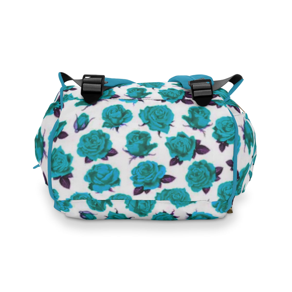 Teal Roses Multifunctional Backpack