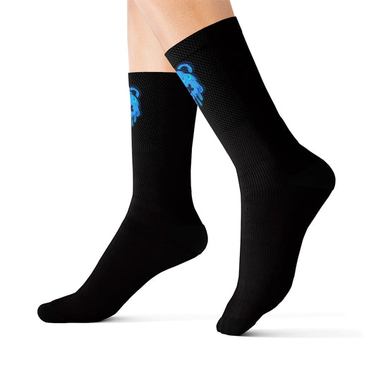 Blue Ice Cream Teddy Crew Socks