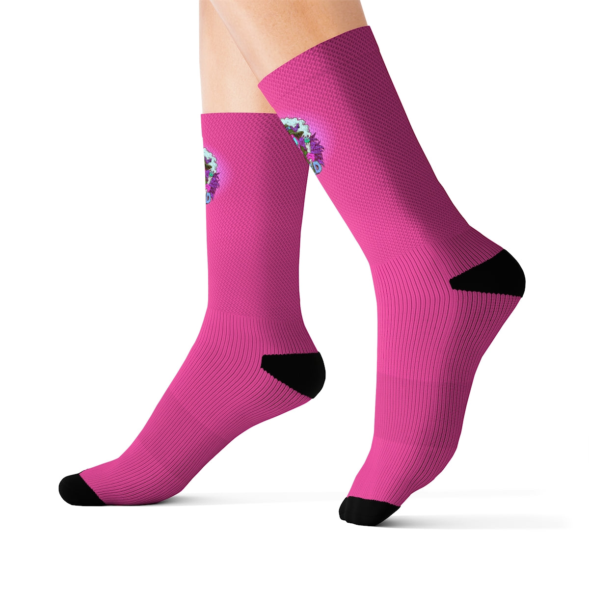 Alien Stoners Only Pink & Green Crew Socks