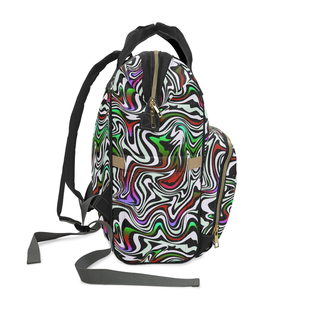 Colorful Curvy Lines Multifunctional Backpack