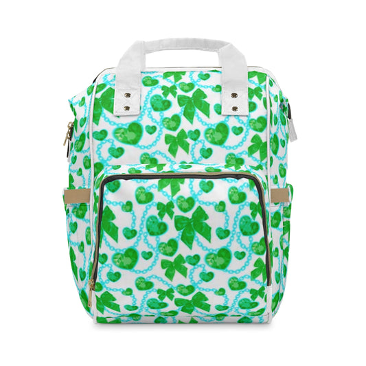 Green Hearts & Bowes Multifunctional Backpack