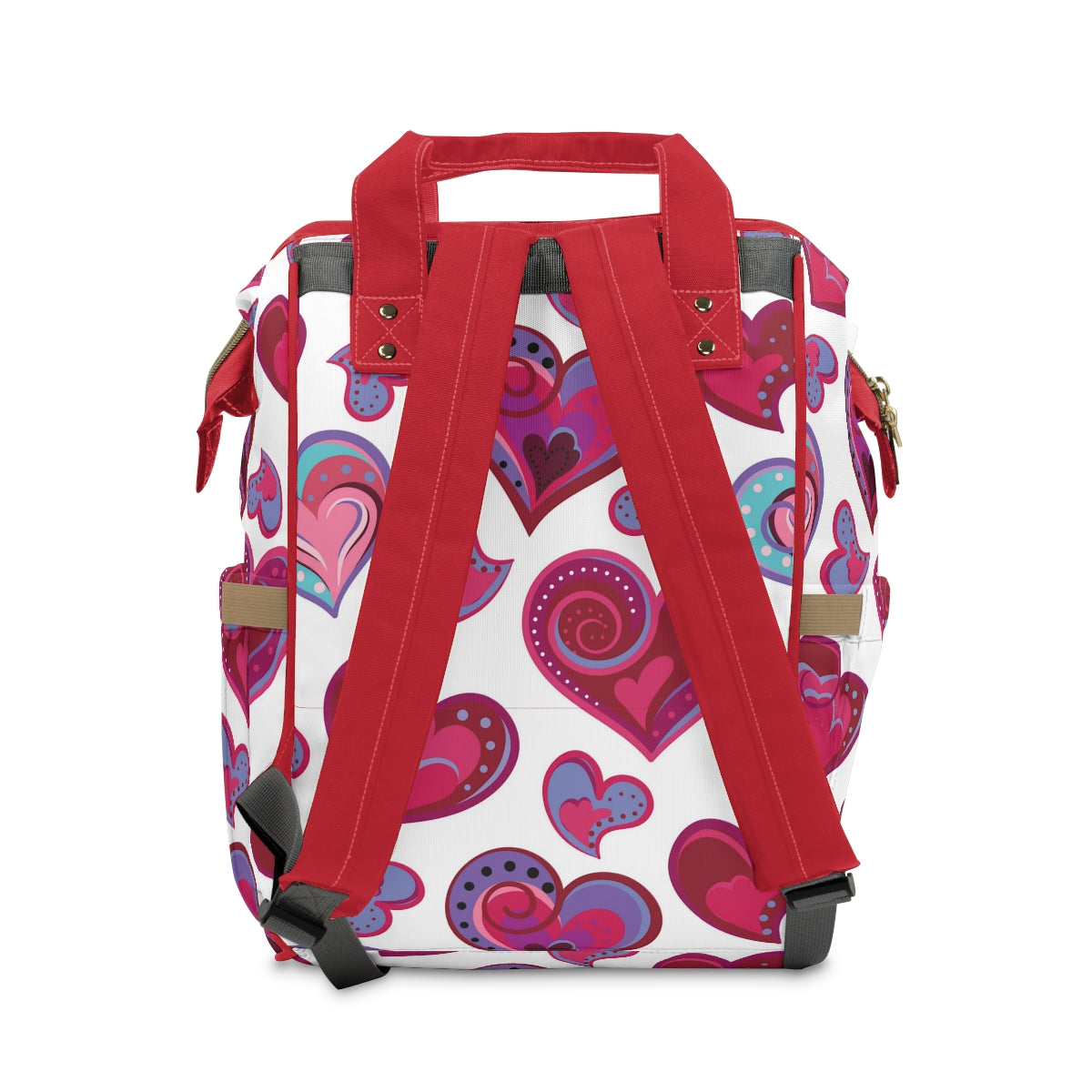 Colorful Doodle Hearts Multifunctional Backpack