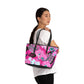 Colorful Orchids PU Leather Shoulder Bag