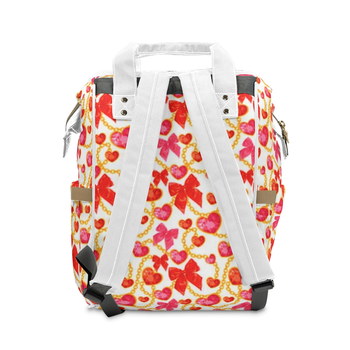 Red Hearts & Bowes Multifunctional Backpack