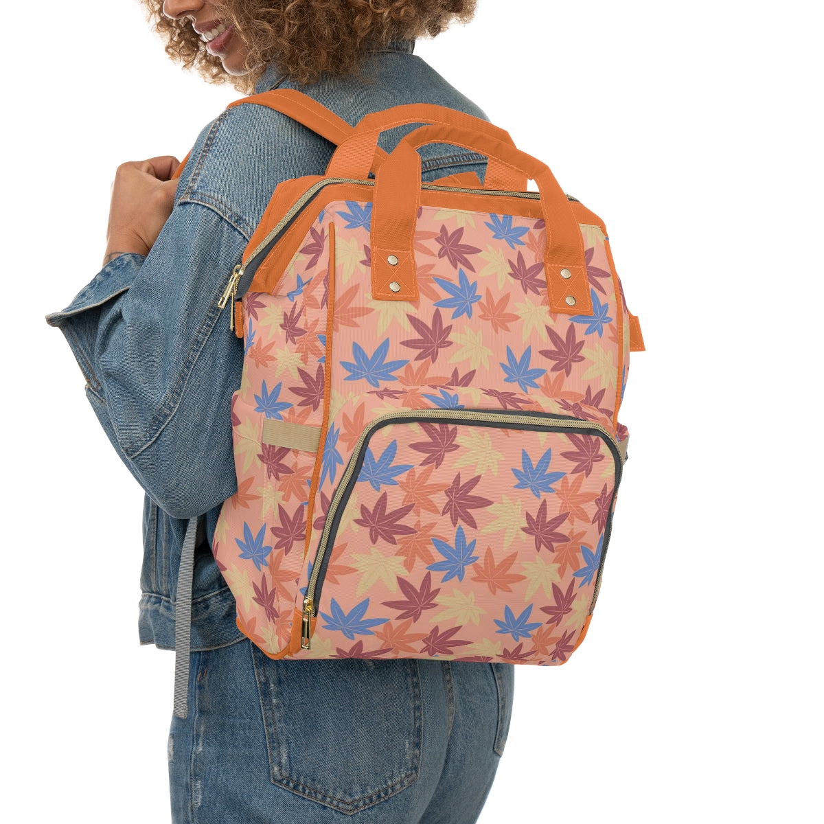 Colorful Pot Leaves Multifunctional Backpack