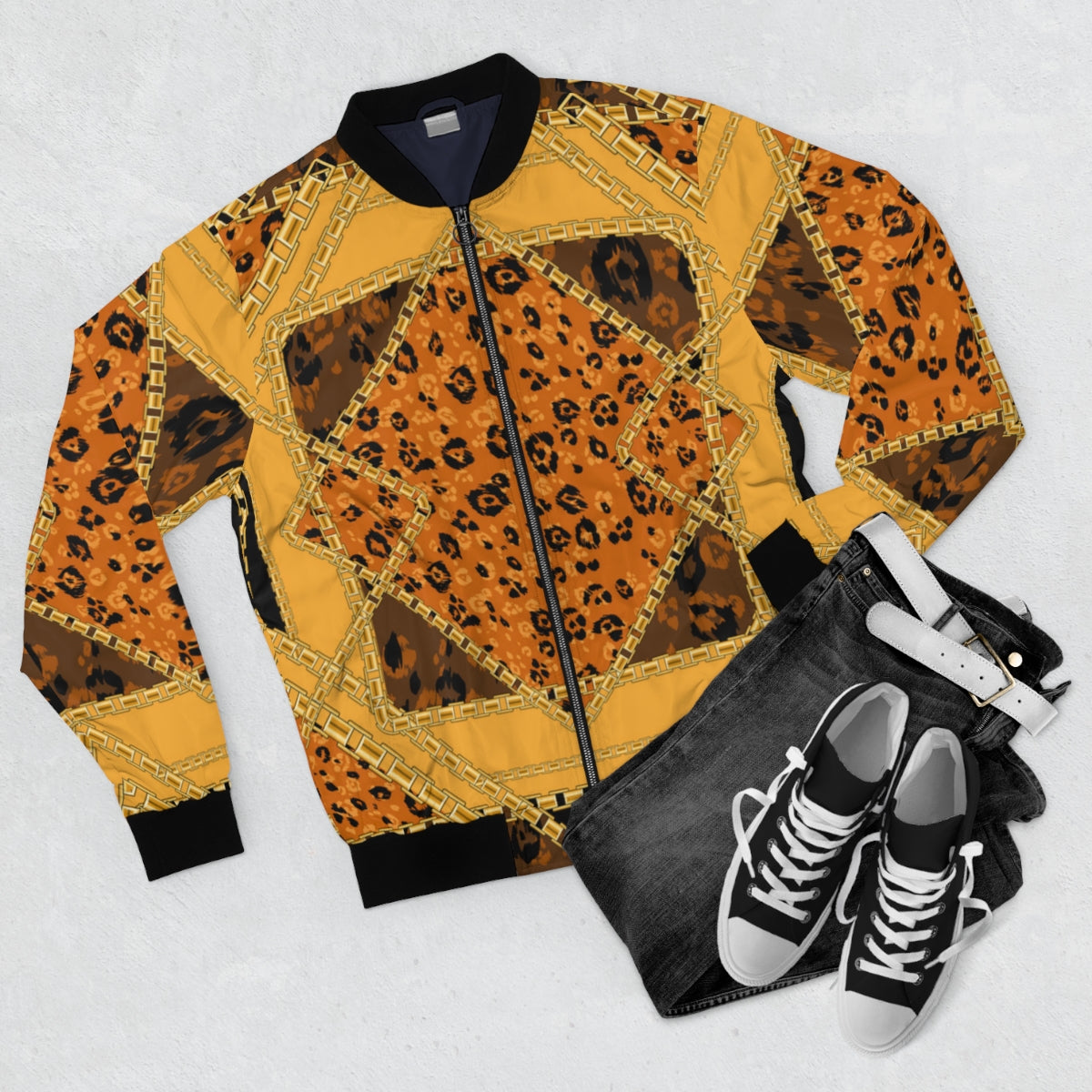 Bellafontes Animal Print Bomber Jacket