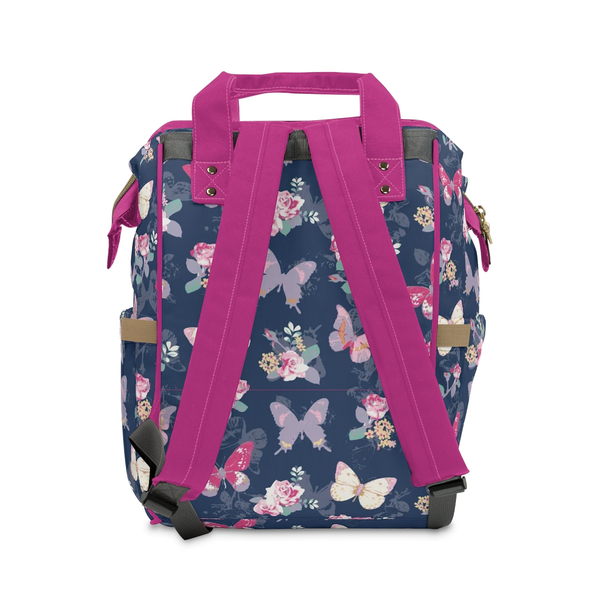 Pink & White Butterflies Multifunctional Backpack