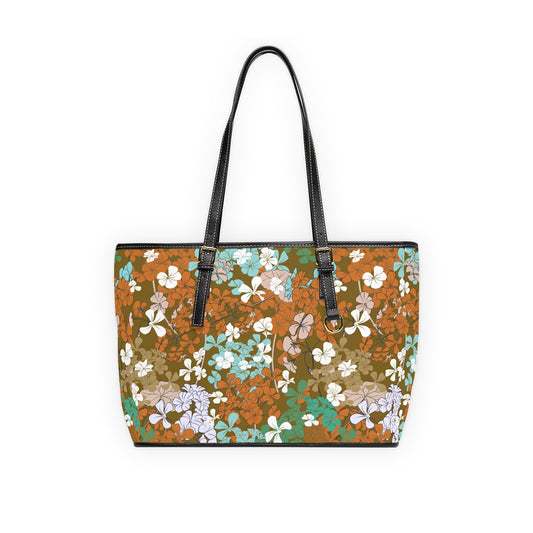 Colorful Flowers PU Leather Shoulder Bag