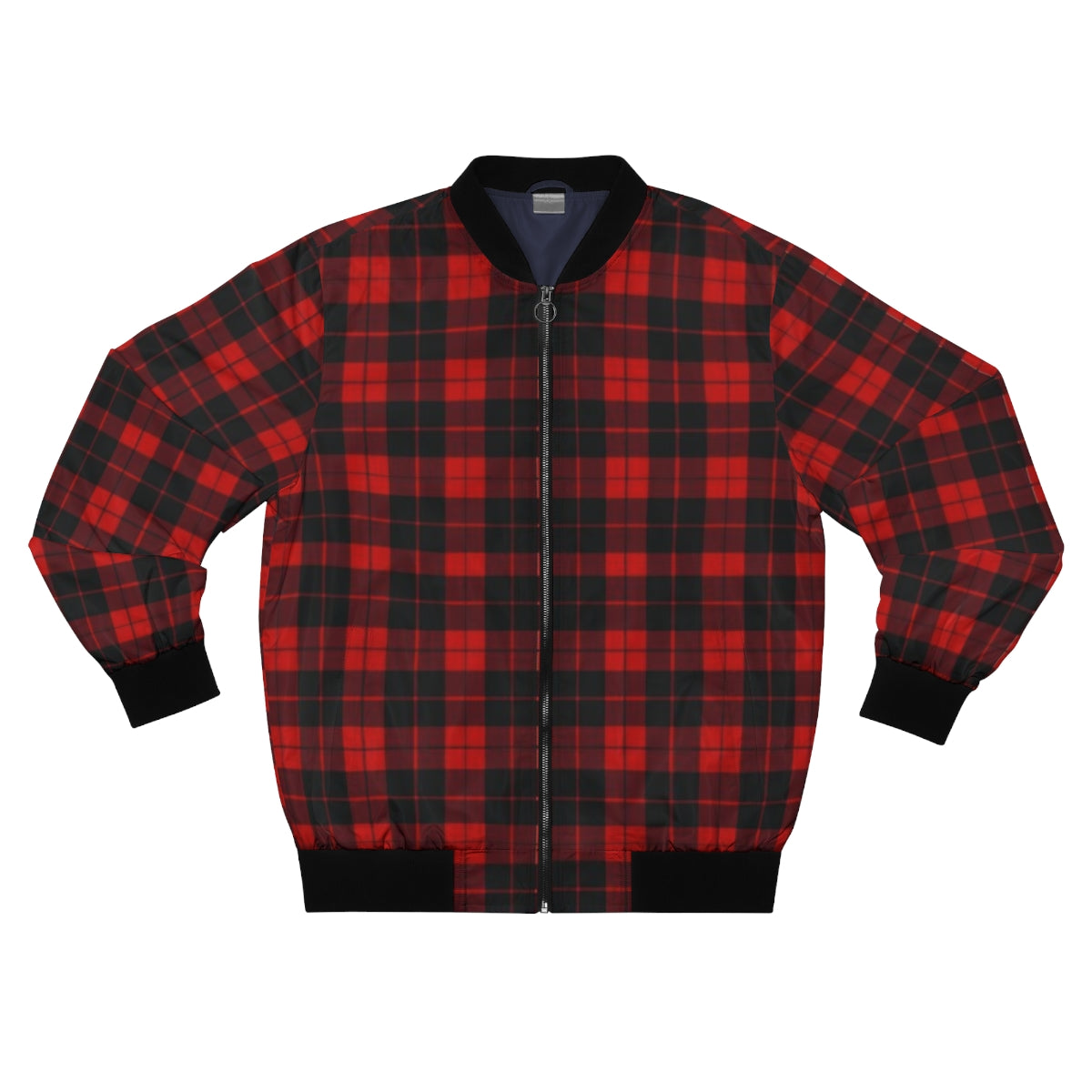 Red Plaid Bomber Jacket