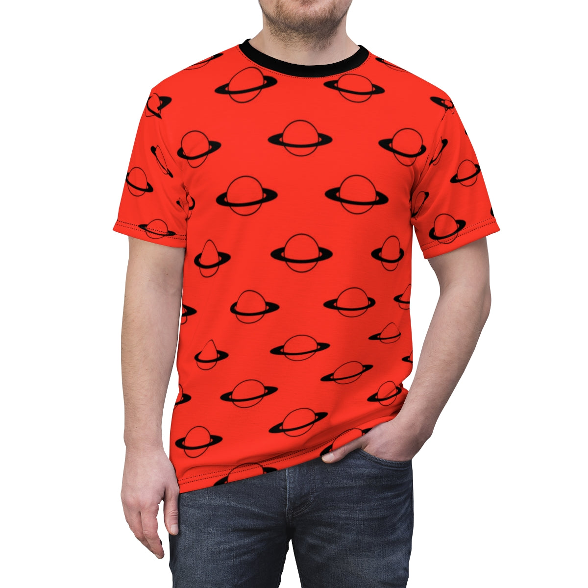 Red & Black Planet Cut & Sew Tee