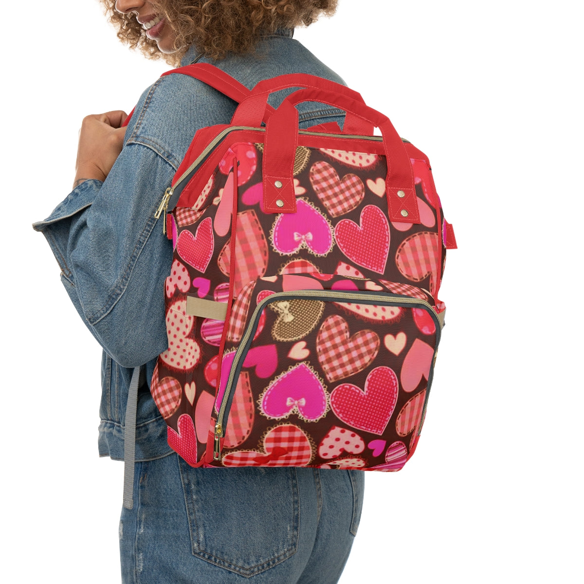 Cute Red Hearts Multifunctional Backpack