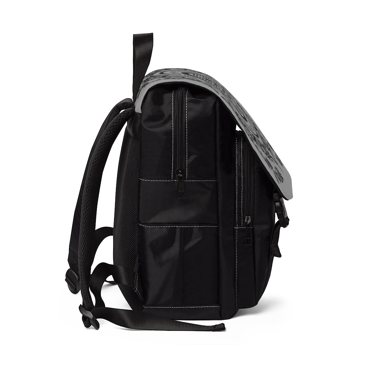 Grey & Black We Are Royalty Unisex Casual Shoulder Backpack