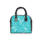 Cute Flower Teal & White Shoulder Handbag