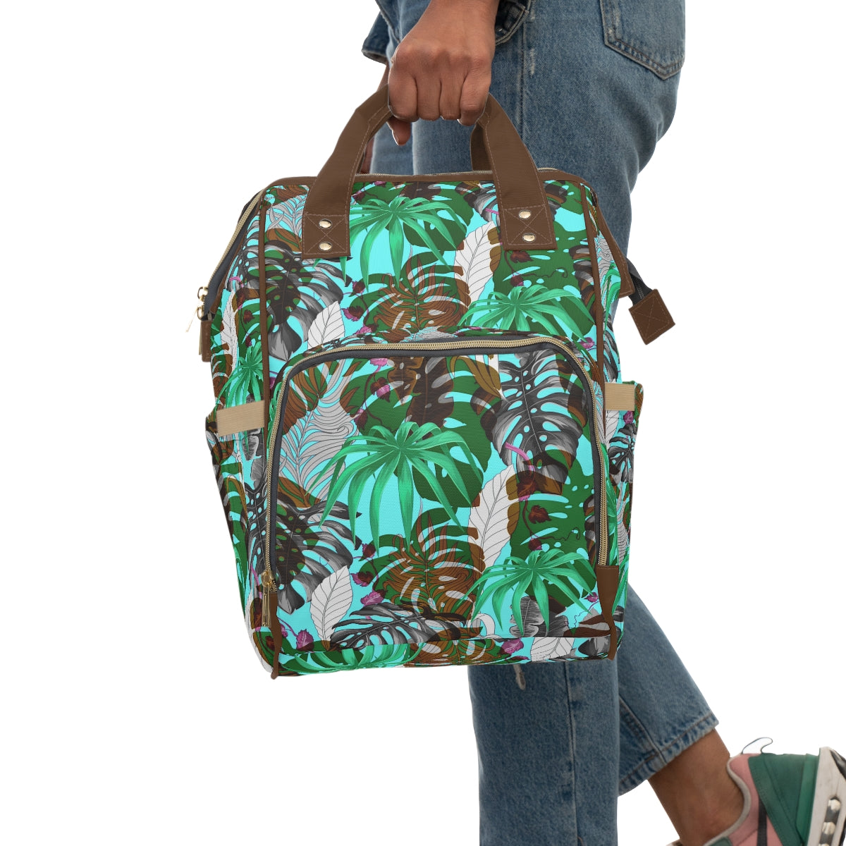 Tropical Leaves Multifunctional Backpack